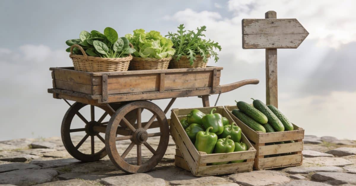 petit distributeur de legumes verts en plein air