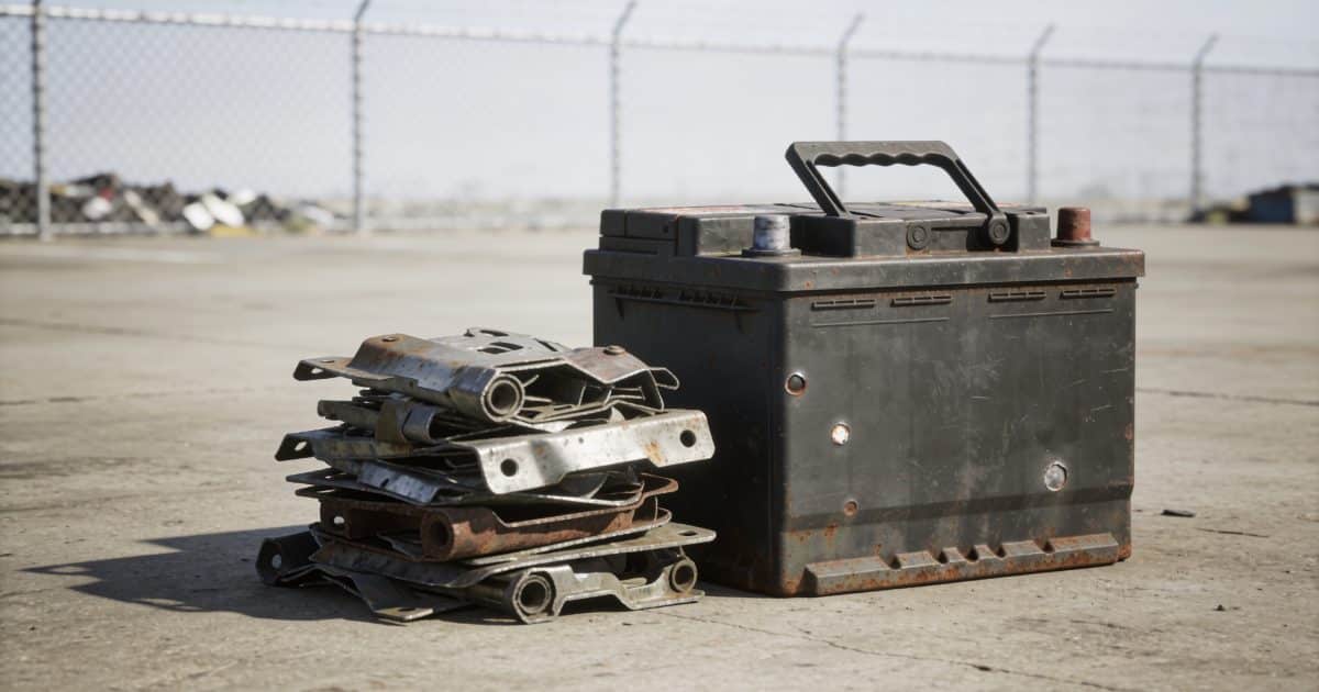 Piles et batterie voiture usagee deposees centre recyclage
