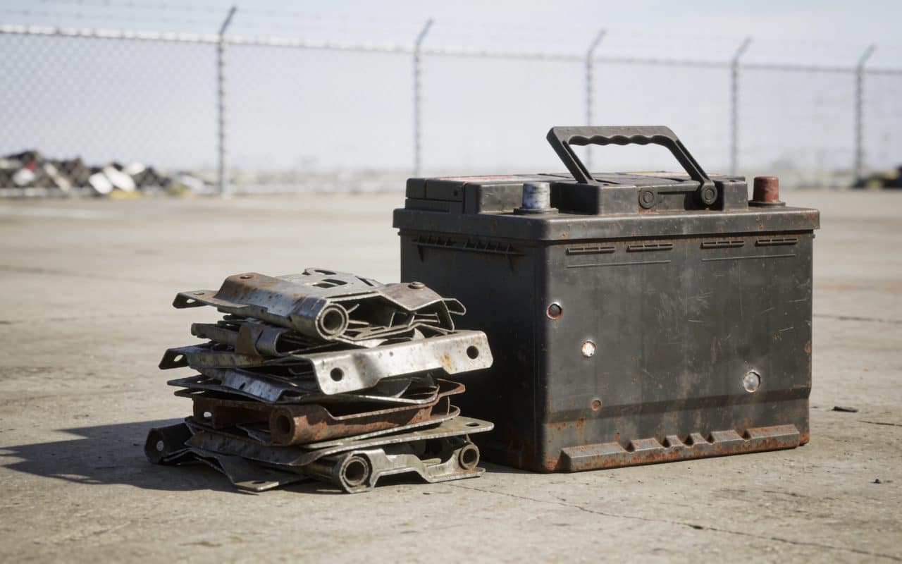 Piles et batterie voiture usagee deposees centre recyclage
