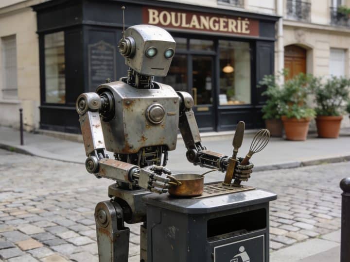 Point de collecte parisien avec vieux robot culinaire