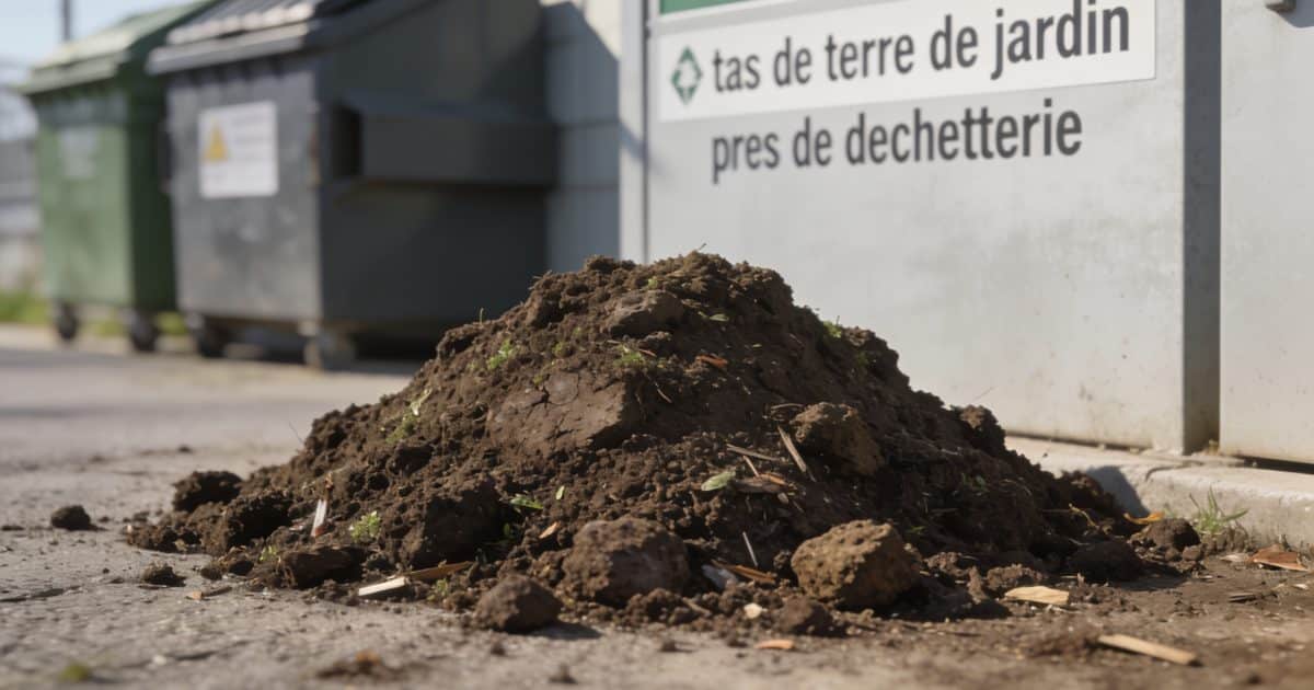 tas de terre de jardin pres de dechetterie
