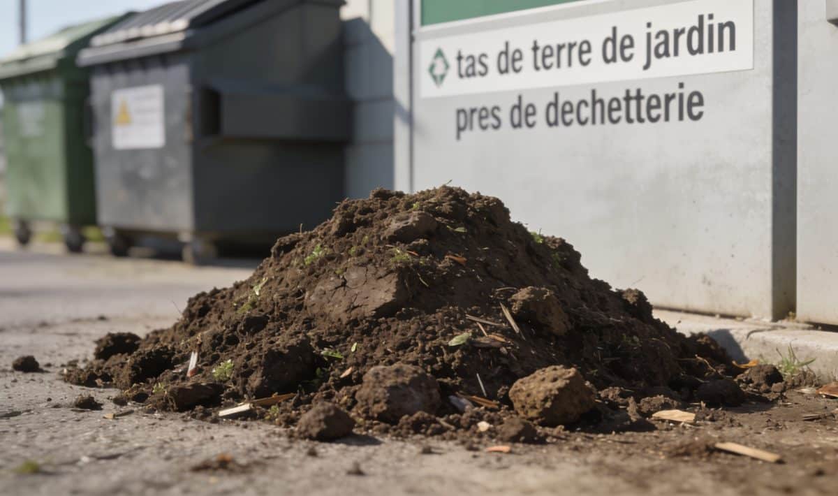 tas de terre de jardin pres de dechetterie